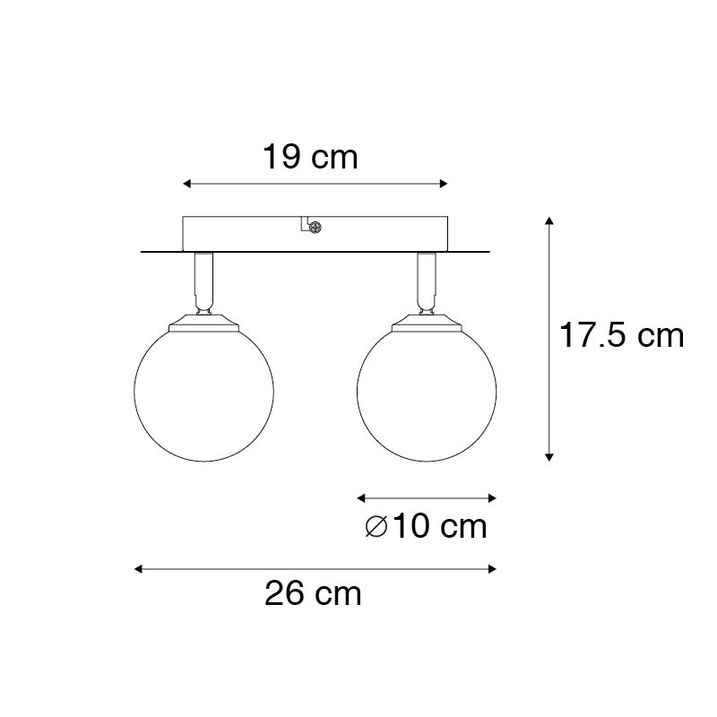 Spot encastré or 2 lumières orientable avec verre fumé - Athènes