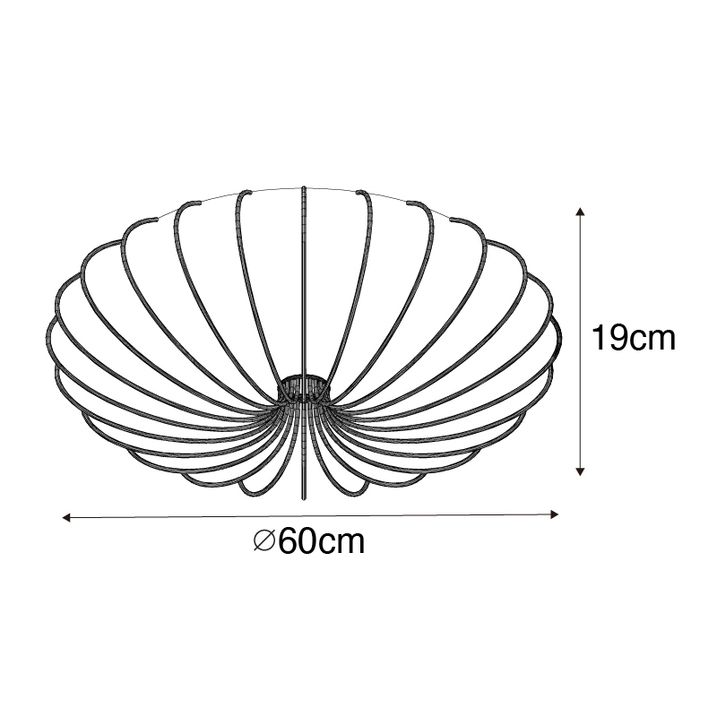 Pametna stropna svjetiljka bijela svila 60 cm 5-svjetla uklj. 5 Wifi P45 - Plu
