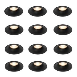 12 iebūvēto prožektoru komplekts melns GU10 50mm - Gijs