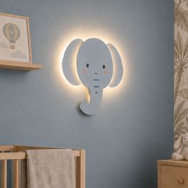 Kinder wandlamp blauw incl. LED 3-staps dimbaar - Ellie the Elephant