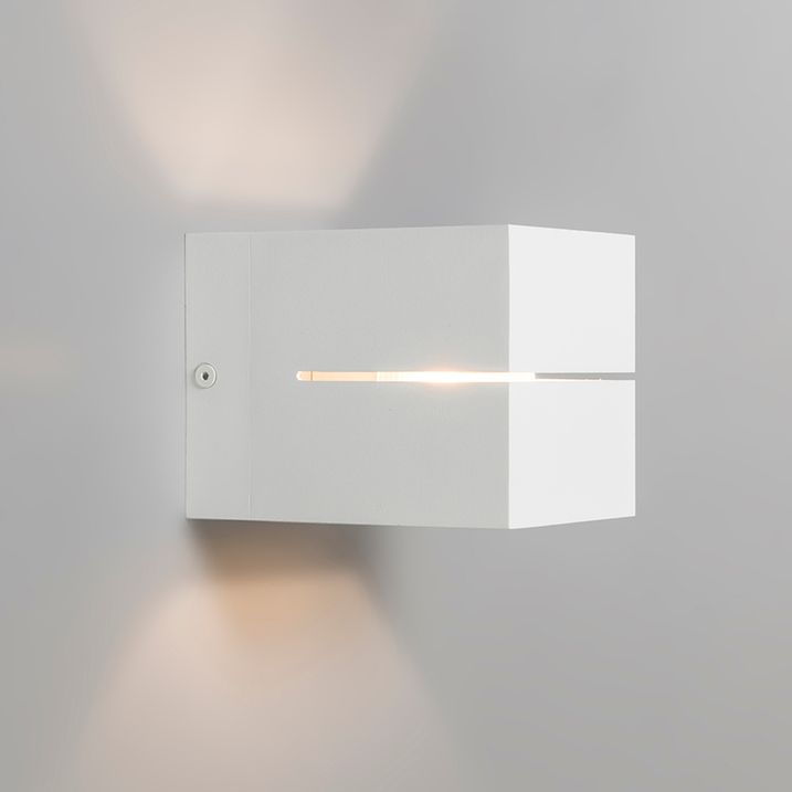 Sodobna stenska svetilka bela 9,7 cm - Transfer Groove