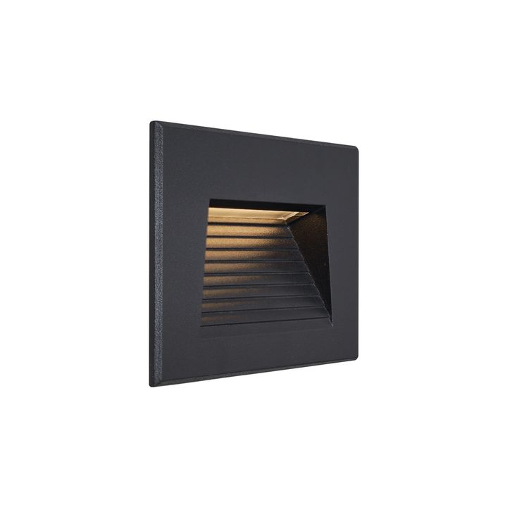 Set di 6 lampade da parete ad incasso moderne nere 11,5 cm LED incluso IP65 - Trem