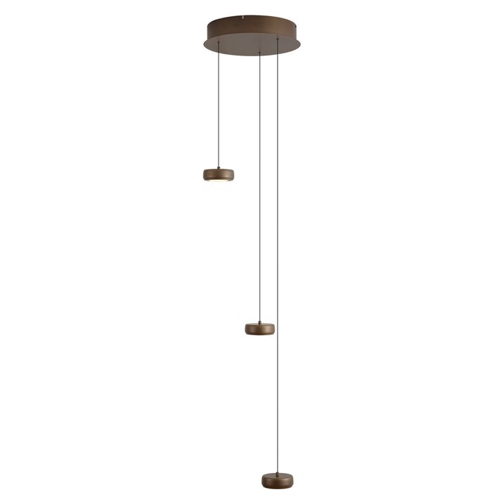Moderne Pendelleuchte Dunkelbronze inkl. LED 3-Stufen dimmbar 3-flammig Easylift - Zeis