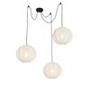 Lampada a sospensione di design bianca in seta 30 cm 3 luci - Plu