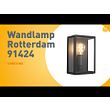 Lampada-da-parete-per-esterni-industriale-nera-con-vetro-25,5-cm-IP44---Rotterdam