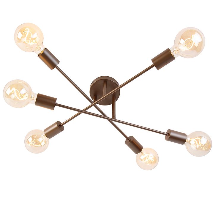 Plafoniera smart bronzo scuro a 6 luci con 6 Wifi G95 - Sydney