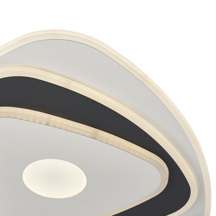Designerska lampa sufitowa biała z ciemnoszarym organicznym kształtem z LED z możliwością ściemniania - Taylor