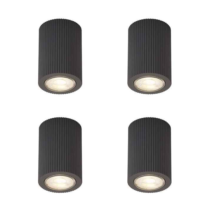 Set od 4 moderna stropna reflektora crna - Sprawl