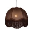 Cavalux-Pendant-Lamp:-Black-Fitting,-Brown-Shade-with-White-Interior,-and-Plug---31.5cm