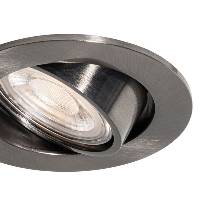 Moderni vgradni reflektor kovinsko sive barve GU10 50 mm okrogel nagibni - Cisco