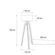 Floor-Lamp-Black-Tripod-with-Red-Shade-with-Gold-Interior-50cm---Puros
