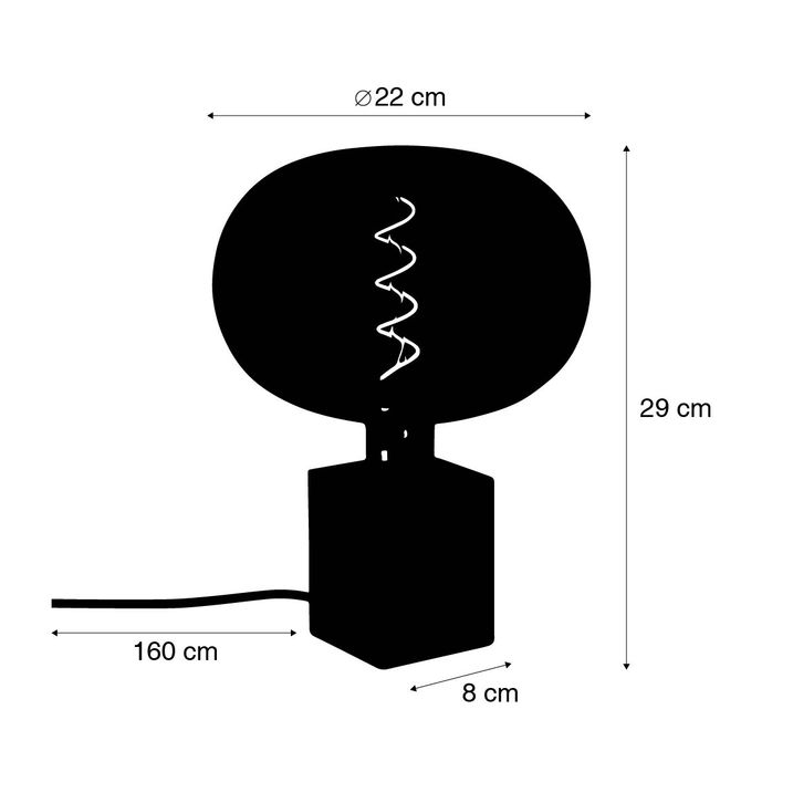 Rustikální stolní lampa dřevo přírodní vč. LED G220 - Bloc