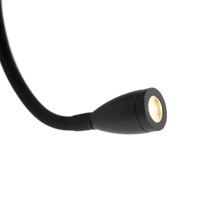 Moodne seinavalgusti must USB ja painduva varrega - Flero