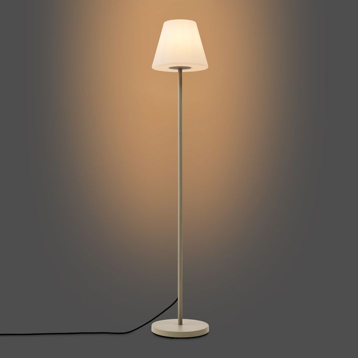 Außenstehleuchte beige mit weißem Schirm IP65 - Virginia