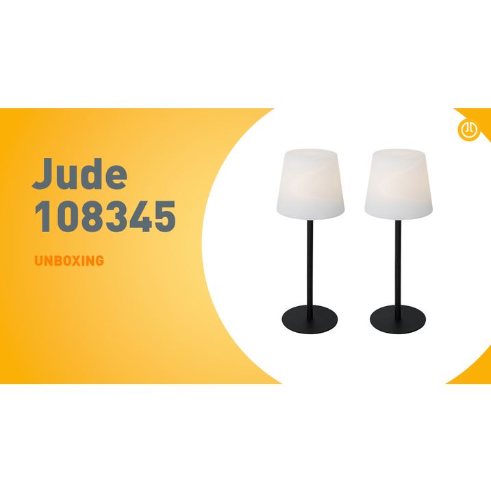 Set de 2 lămpi de masă negre reîncărcabile 40 cm IP54 - Jude
