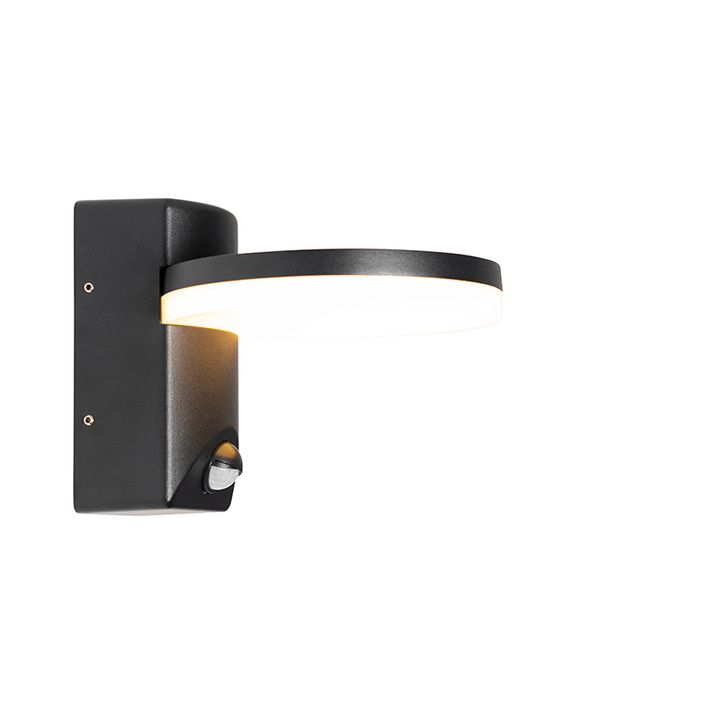 Vonkajšia nástenná lampa čierna vrátane LED IP54 senzor pohybu - Esmee