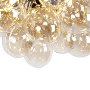 Plafoniera-di-design-nera-con-vetro-ambrato-6-luci---Uvas