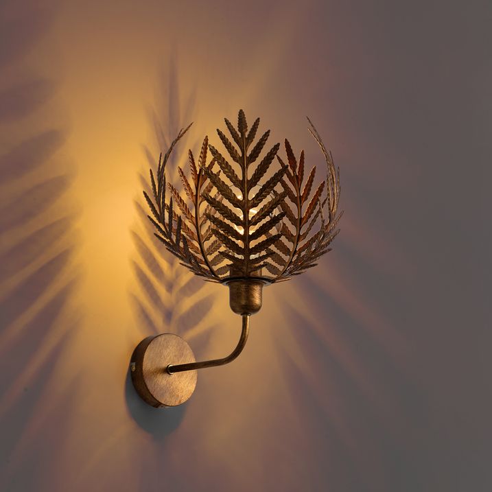 Vintage zidna lampa zlatna 26.5cm - Botanica