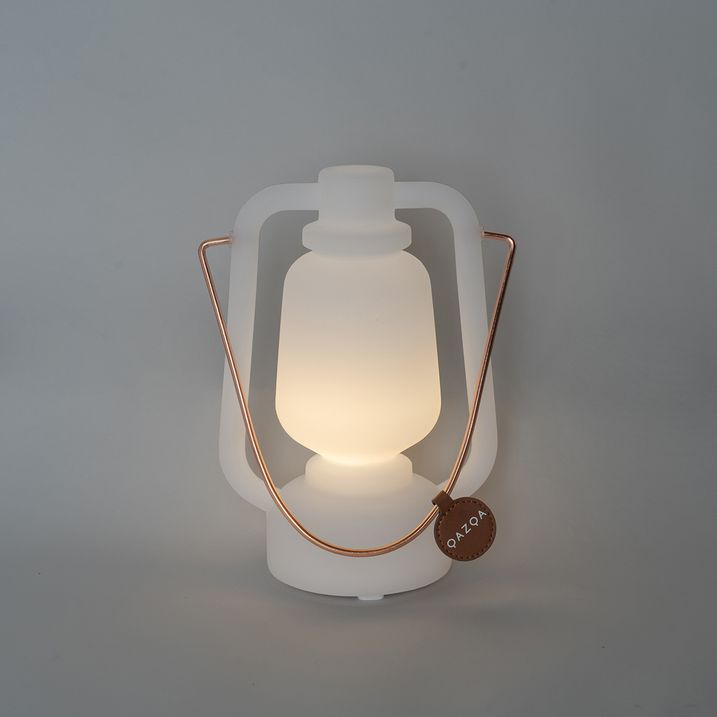 Asztali lámpa újratölthető 22 cm IP44 fehér - Storm Mini