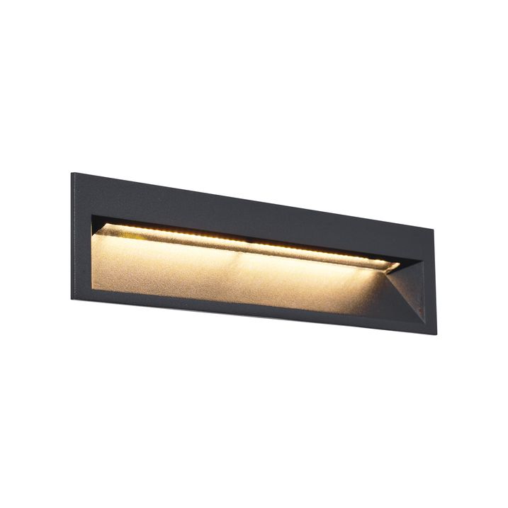 Moderne inbouw wandlamp zwart 28cm incl. LED IP65 - Mert