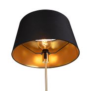 Stehleuchte-Gold/Messing-mit-schwarzem-Schirm-45-cm-verstellbar---Parte