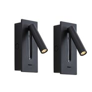 Set-of-2-Modern-Wall-Lamps-Black-Incl.-LED---Plaza
