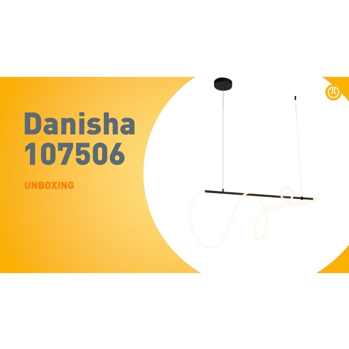 Candeeiro de suspensão design preto com LED regulável em 3 níveis - Danisha