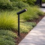 Moderne prikspot 12V zwart 10cm incl. LED IP65 - Voltaire Lino