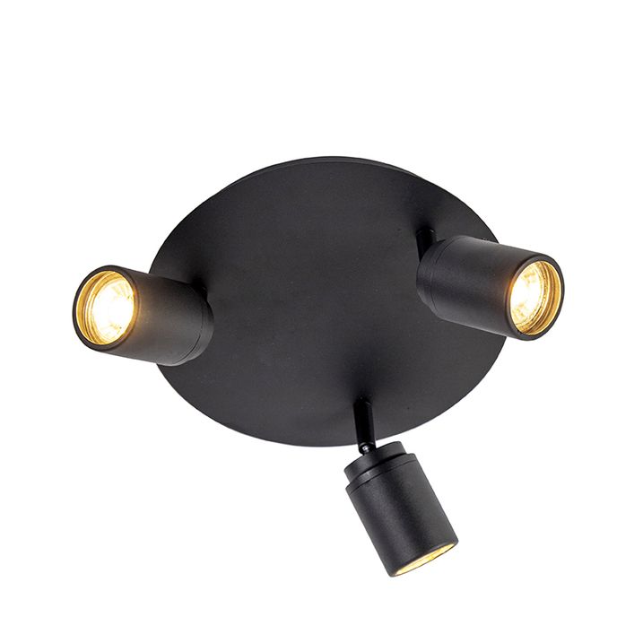 Moderner Badezimmer-Strahler schwarz 3-Licht IP44 - Ducha