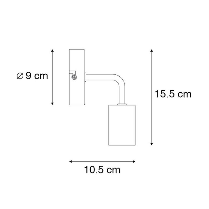 Kaasaegne seinavalgusti must 15,5 cm - Facile