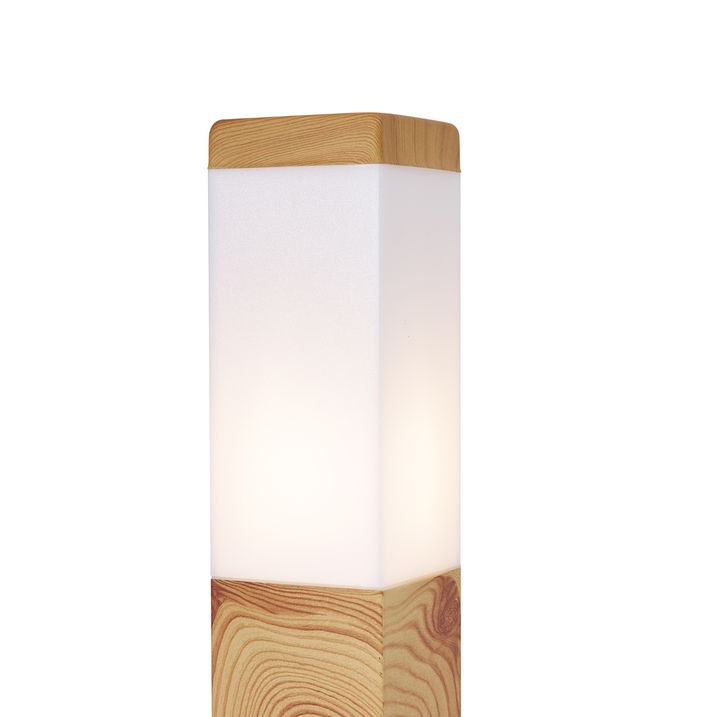 Moderne staande buitenlamp staal met hout print 45cm IP44 - Malois