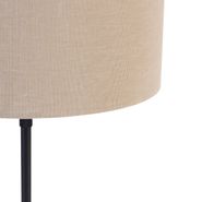Lampe-de-table-noire-réglable-avec-abat-jour-marron-clair-35-cm---Parte