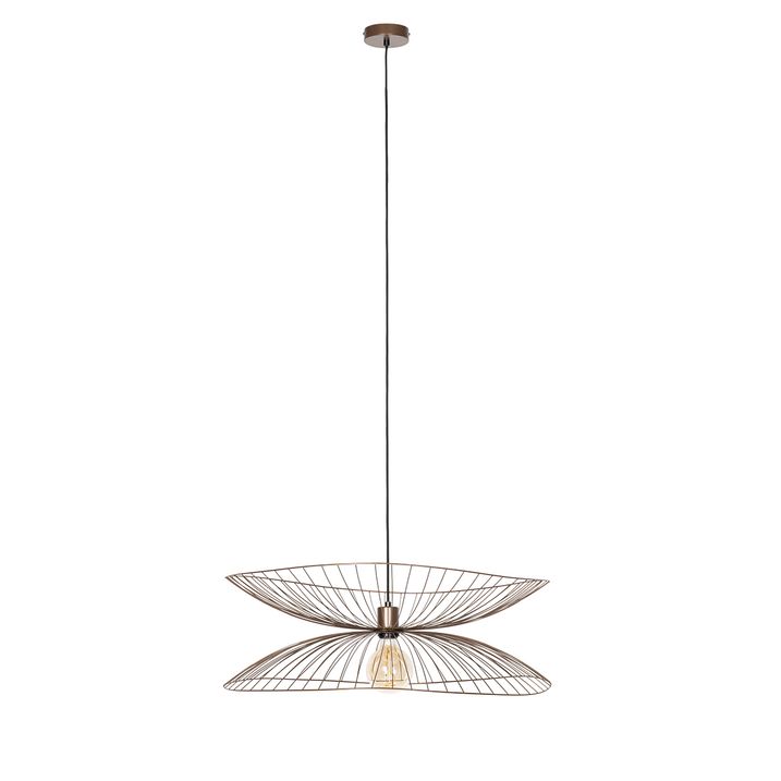 Smart hanglamp donkerbrons met dubbele kap incl. Wifi G95 - Pua