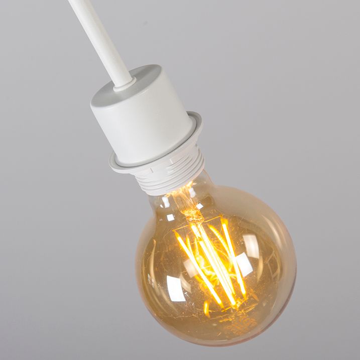 Moderne hanglamp wit met kap 45 cm zwart - Combi 1