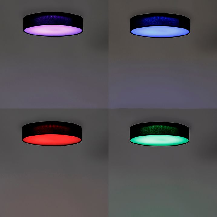 Plafonnier intelligent noir 30cm avec LED RGB et télécommande - Taiko