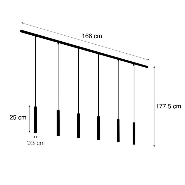 Moderný koľajnicový systém s 6 závesnými svetlami béžový s čiernou 1-fázový - Slimline Keno