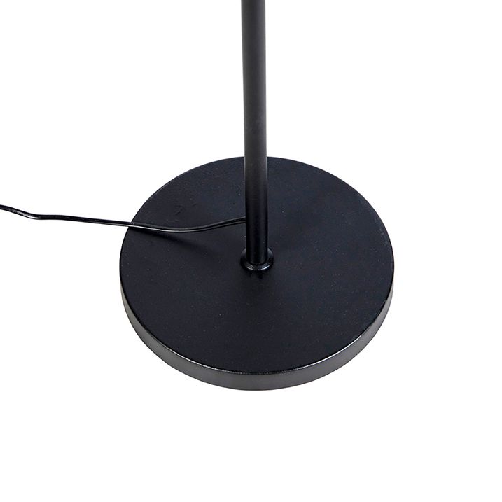 Floor Lamp Black Adjustable with Light Brown Lampshade 50 cm - Parte