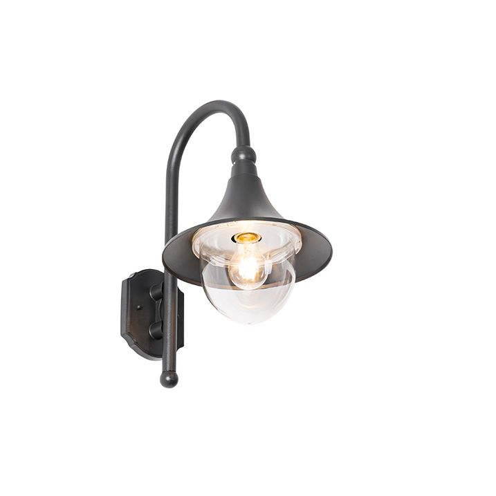Klasiska āra sienas lampa melna IP44 - Daphne