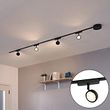 Modernt-skensystem-med-4-svarta-spotlights-1-fas---Magnetic-Lance