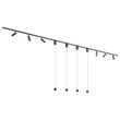 Moderne-skinnesystem-med-6-spots-og-4-pendellamper-Easylift-mørk-bronze-1-faset---Slimline-Uzzy-Tira