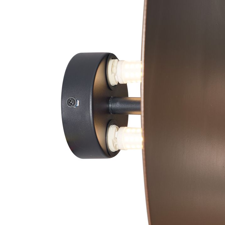Llambë Muri me Dizajn Bronzi Organike 32cm me 2 Drita - Pulley