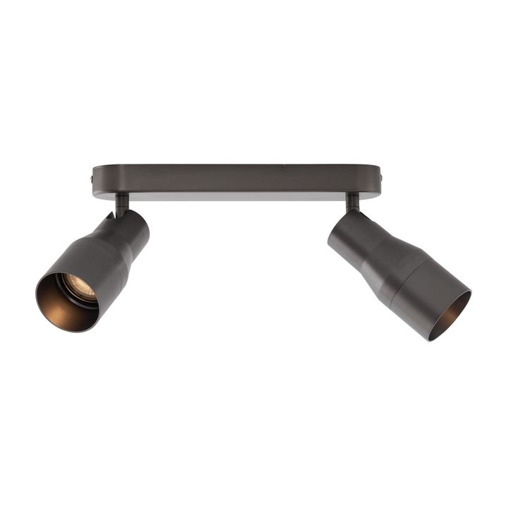 Okrągła lampa sufitowa Stanley, kolor ciemnoszary, oprawa GU10, 50 mm, 2 źródła światła