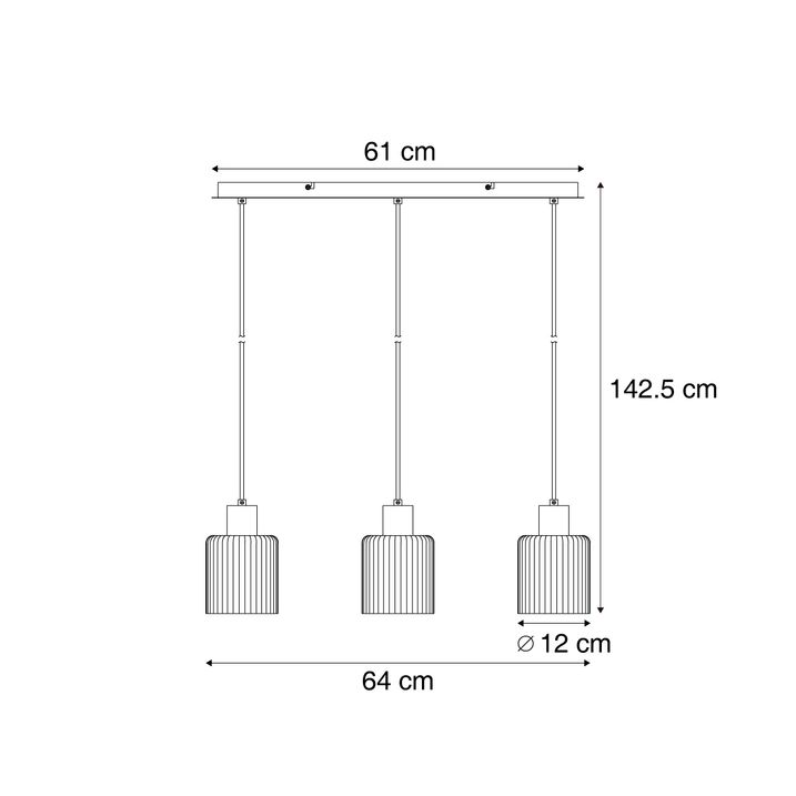 Scandinavian Pendant Lamp Beige with White Glass 3-Lights - Wisp