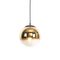 Art Deco Hängelampe schwarz mit Goldglas 20 cm - Pallon