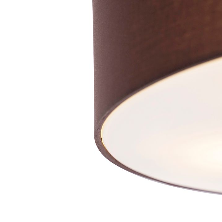 Landelijke plafondlamp bruin 50 cm - Drum