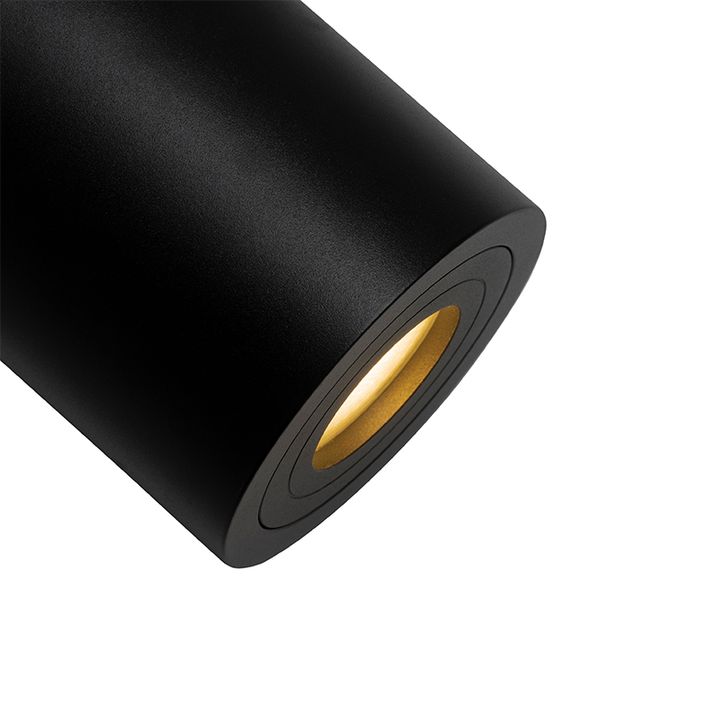 Sodoben okrogel stropni reflektor črn IP44 - Capa
