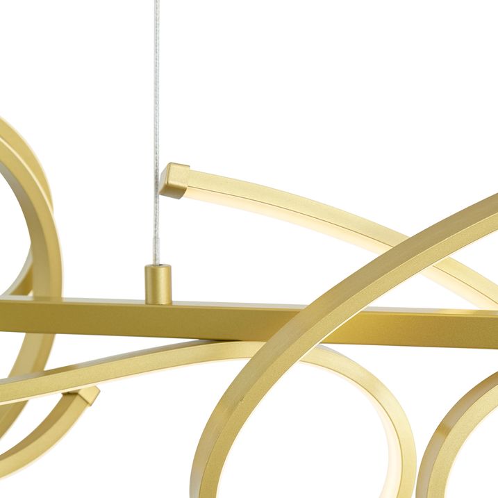 Designové závěsné svítidlo zlaté obdélníkové s 3-stupňovým stmíváním - Krisscross