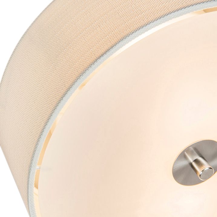 Rustikální stropní svítidlo bílé/krémové 30 cm - Drum Jute