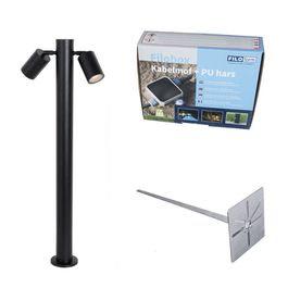 Seisv välislamp must 80 cm IP44 reguleeritav 2-valgusti - Duo