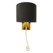 Lampada-da-parete-moderna-in-ottone-con-paralume-in-velluto-nero---Brescia